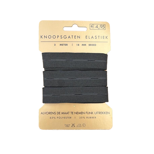 Kaartjes knoopsgaten elastiek