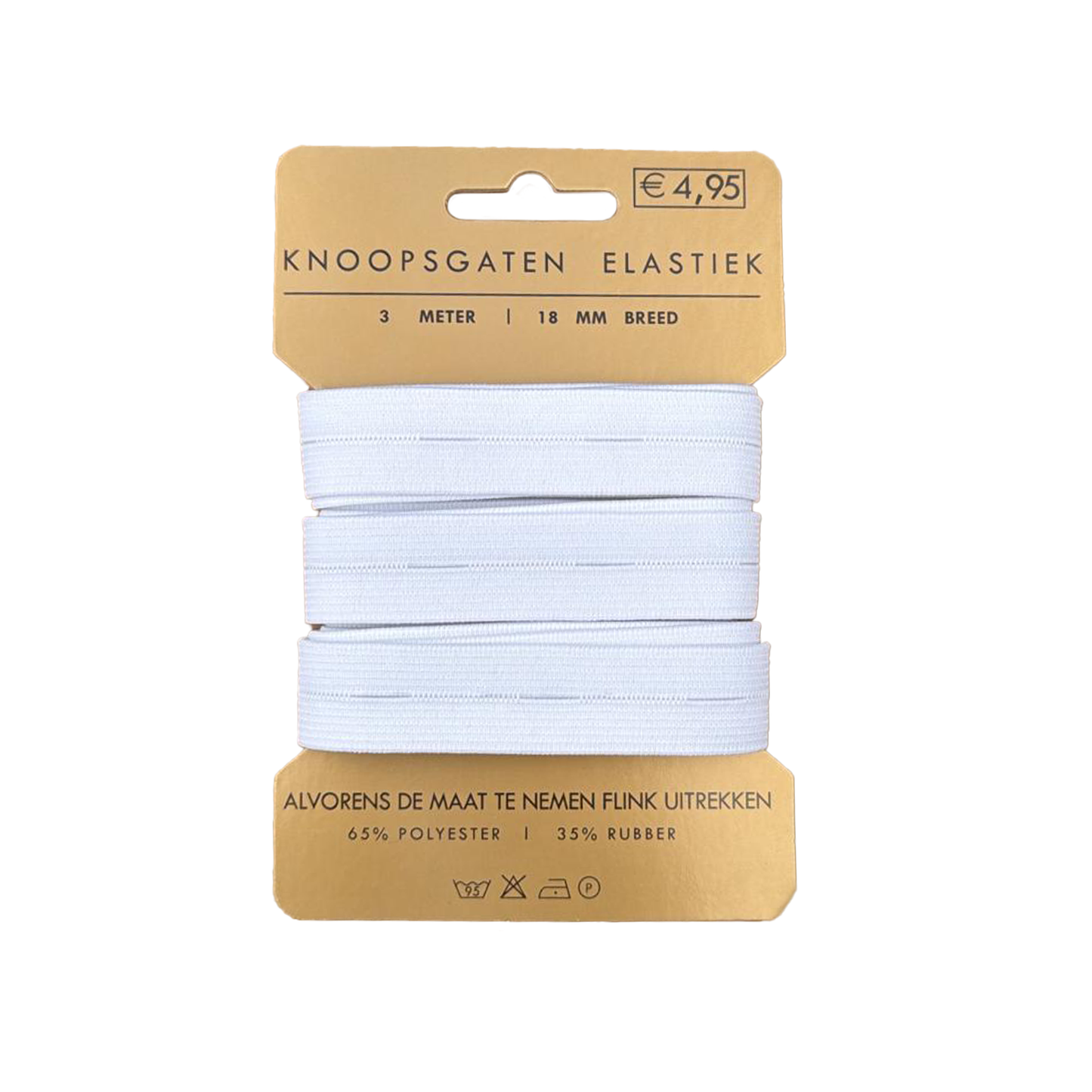 Kaartjes knoopsgaten elastiek