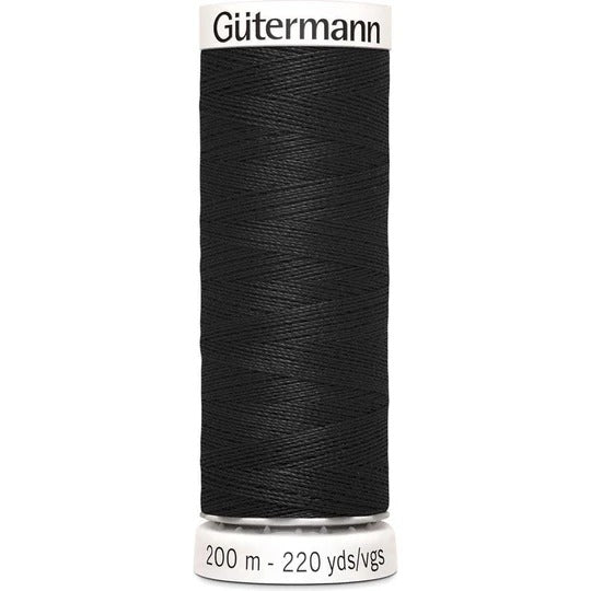 Gutermann naaigaren 200m zwart polyester